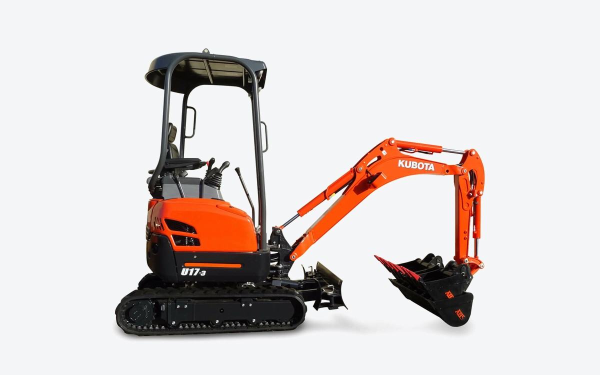 Kubota U17 1.7t excavator — part of the MHN fleet